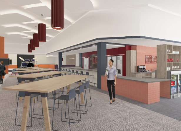 A rendering of a concept for the Breezeway bar renovation.